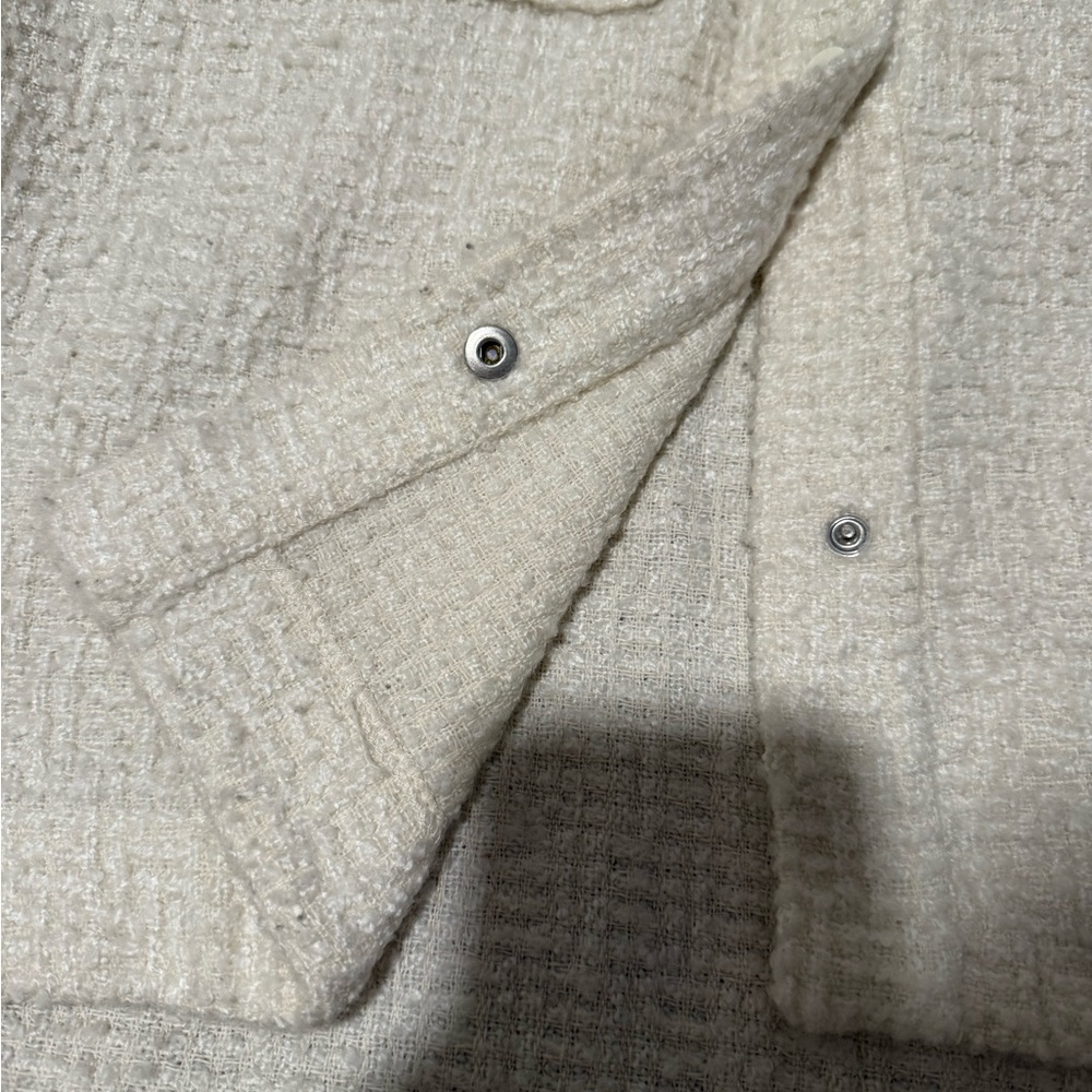 Cream Textured Button-Up Jacket - Picture 5 of 5